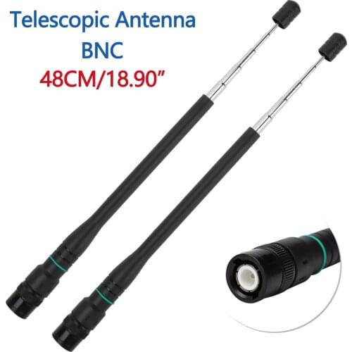 2PCS ABBREE AR-775 BNC Antenna High Gain Telescopic UHF Dual Band Walkie Talkie Antenna For IC-V80 IC-48 TK100 Two Way Radio