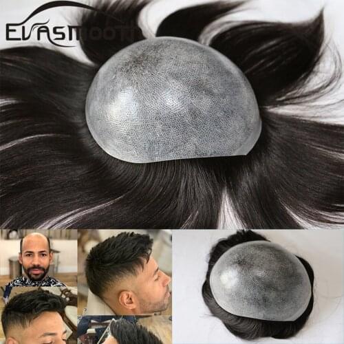 20cm Men Toupee Straight Hair System Full Pu Toupee Man Wig Hairpiece Male Wig Natural Color Human Hair Capillary Prosthesis