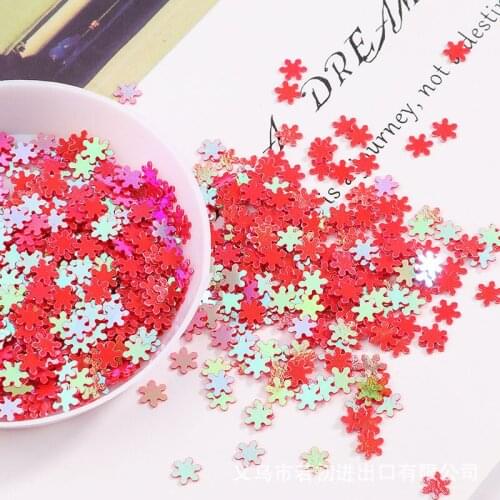 200g 5mm Cute Glitter Snowflake Sequins for Crafts Loose Sequin Paillettes Sewing Accessories Christmas Wedding Decor Confetti