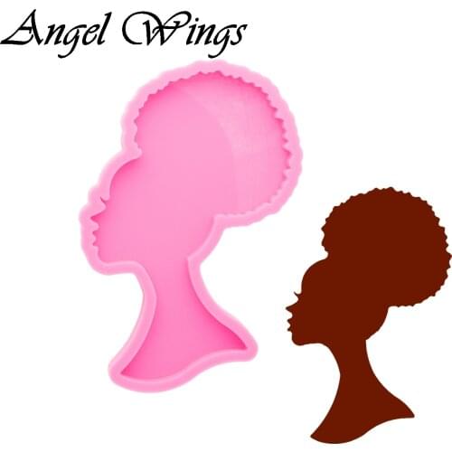 Shiny Afro Geode Coaster Agate Resin Mould, Girl Head Coaster Silicone Molds, Clay Molds , Epoxy Mold DIY , Not sticky DY0900