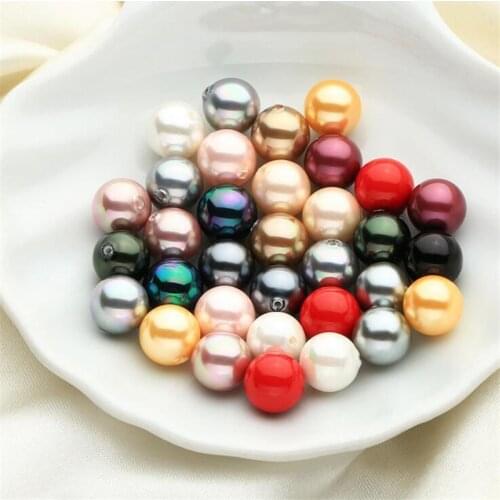 AA+ Natural Stone Beads Black Rainbow Shell Pearl Loose Beads For Jewelry Making DIY Bracelet Necklace Accessories 15'' 4-14mm