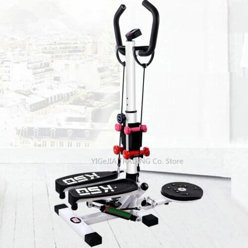 Household Small Treadmill Fat Burning Twist Stepper with Bodytwister & Dumbbells, Workout Step Machine for Exercise with Handle