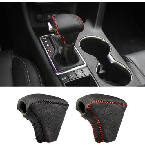 Cow Leather Cover For Kia Rio K2 Sportage Optima K5 niro 2017 2018 Automatic Gear Head Shift Knob Cover Gear Shift Collars Case