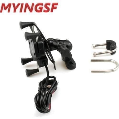 X-Grip Phone Holder USB Charger For Bajaj Pulsar 200 NS 2012-2018/ Dominar 400 2017-2018 Motorcycle GPS Navigation Mount Bracket