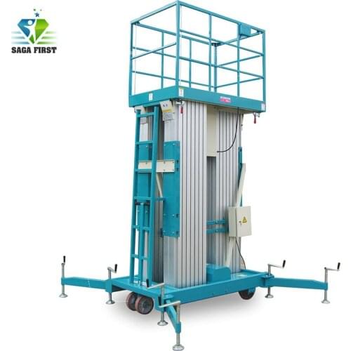 Double Masts Aluminium Hydraulic Lift for Aerial Work