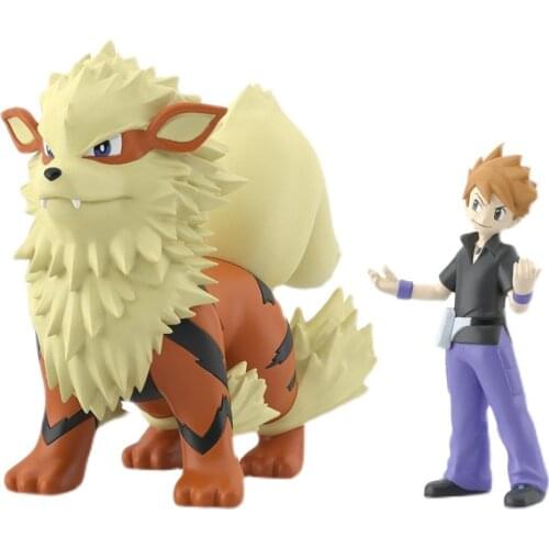 Bandai Genuine Pokemon Scale World Blue Oak Arcanine Action Figure Ornament Model Toys Children Birthday Gifts