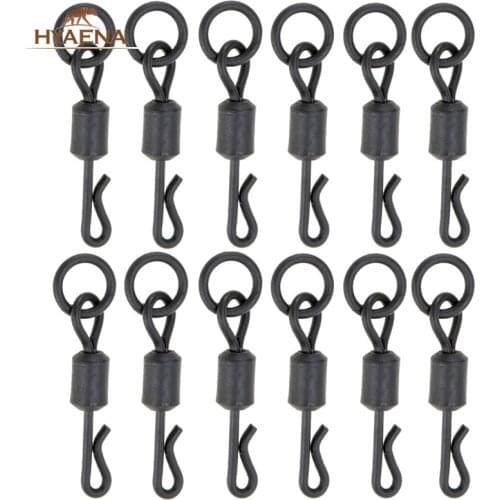 Hyaena 30pcs/lot Matte Black Q-Shaped Quick Change Fishing Swivel With Rings Carp Rigs Carp Fishing Accessories