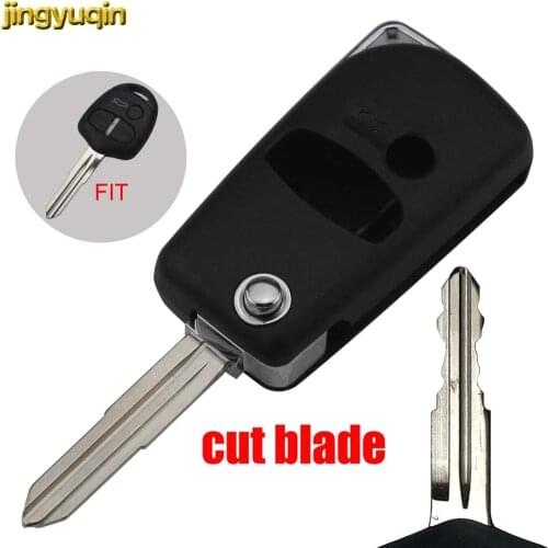 Jingyuqin Cut Blade 3 Buttons Remote Car Key Blade For Mitsubishi Lancer EX Evolution Grandis Outlander car accessories styling