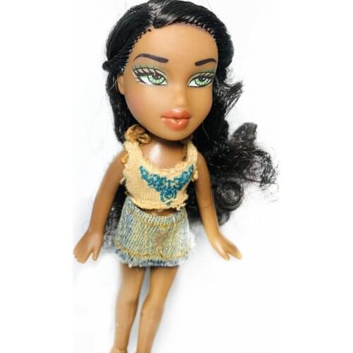 Doll 12cm Original Toy Doll Mgadoll Cute Small BratzDoll Cool Girl Green Eyes Beautiful Brown Doll Clothes Best Gift for Child