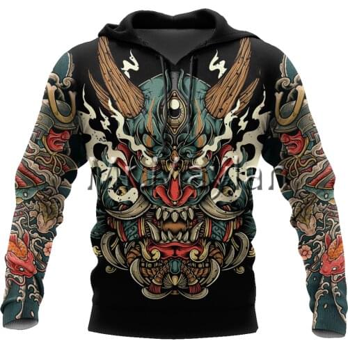 Samurai Tattoo Art 3D Full Printed Jacket Men/Women Harajuku Hoodie Unisex Casual Streetwear Sweatshirt Pullover Sudadera Hombre