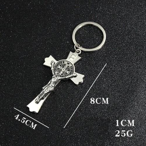 Mens Metal Jesus Cross Keychain Christian Religion Crucifix Key Chains Car Pendant Key Ring For Keys Charms Jewelry Accessories