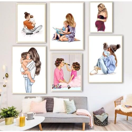 5D DIY Diamond Painting Cartoon Mom Girl Boy Cross Stitch Kit Full Drill Embroidery Mosaic Art Picture of Rhinestones Home Decor