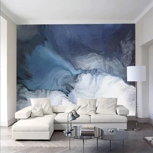 Seamless wallpaper Modern minimalist fresh dynamic lines TV background wall painting