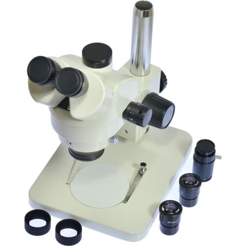 Hayear 7X-45X Table Pillar Stand Simul Focal Trinocular Stereo Microscope Inspection Zoom C-mount Lens Adapter for THTPCB Repair