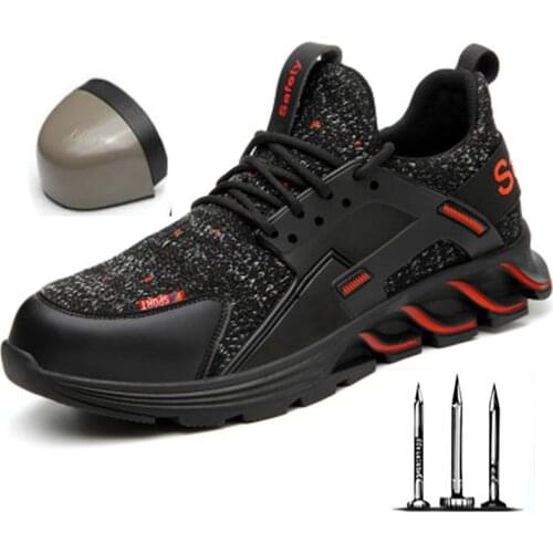 New fashion work shoes 2020 men outdoor lightweight breathable safety sneakers boots steel toe anti-smashing safety shoes36-48