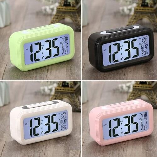 2018 New Large LCD Display Digital Multifunctional Night Light Student Alarm Clock Digital Clock Office Table Clock 5 Color