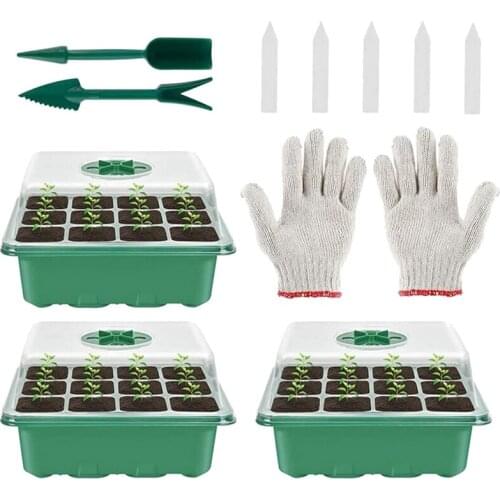 New 12-Cell Seed Propagator Tray with Adjustable Vents, Mini Propagator Grower Nursery Tray for Seeds Growing Plant Starter