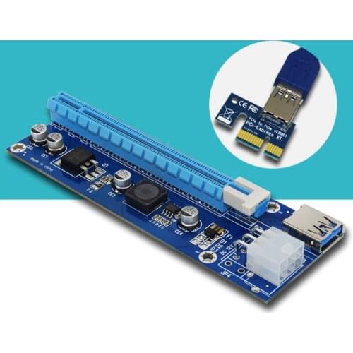 PCI-E Riser PCI E Express 1X to 16X Riser Card 60CM USB 3.0 PCI-E SATA to 6Pin Power Cable for BTC Bitcoin Mining Antminer Miner