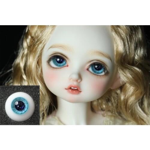 BJD doll eyes suitable for 12mm 14mm16mm18mm small iris lake blue flash pupil glass eyes doll accessories