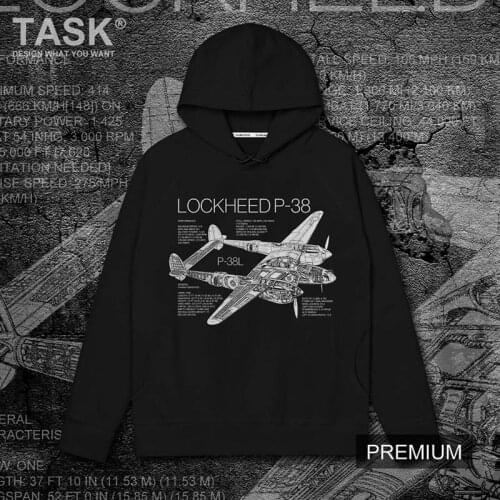 USA P38 Lightning fighter printed long sleeve hoodies men Spring Autumn Pullovers Teen Male Casual Popular loose hooded Clothing