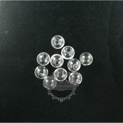 12mm round glass beads bottles with 2mm open mouth transparent DIY glass pendant charm findings supplies 3070076