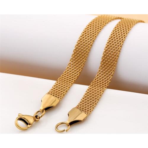 Boho Punk Heavy Stainless Steel Mesh Chain Bracelet Bangle Women Men Armband Steampunk Bracelets Friend Couple Jewelry