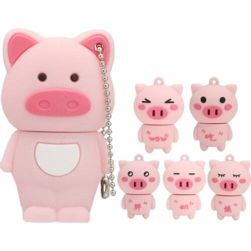 USB 2.0 New Cute Little Pink Pig Usb Flash Drive Pendrive 4GB 16GB 32GB 64GB 256GB Memory Stick Pendrives Thumb Drive Gifts