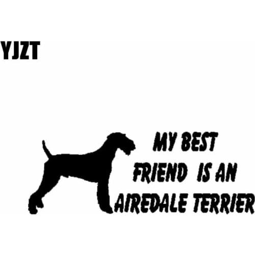 YJZT 18CM*6.7CM My Best Friend Is An Airedale Terrier Dog Vinyl Car Window Car Decal Black/Silver C2-3191