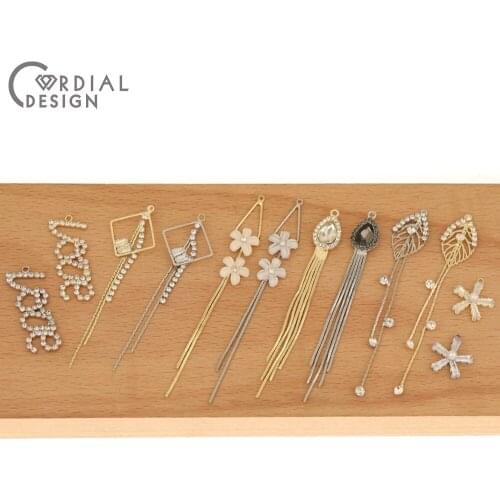 Cordial Design 50Pcs Jewelry Accessories/Earrings Parts/DIY Making/CZ Charms/Claw Chain/Hand Made/Jewelry Findings & Components