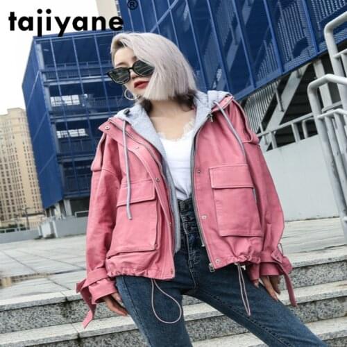 Tajiyane Womens Leather Jacket Women Clothes Sheepskin Coat Female Coats and Jackets Women Motocycle Jacket 2020 J9062 WPY551