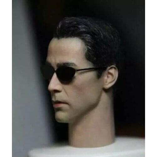 1/6 Scale The Matrix Keanu Reeves Neo Head Sculpt w/Sunglasses for 12" Figures