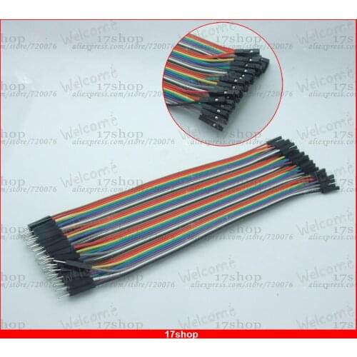 10 PCS DuPont 2.54mm cable male to female 20CM color 40-pin ribbon cable