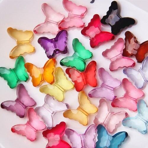 100pc Butterfly Bead Miniature Dollhouse Ornament Toy Home Craft Decor Cake Decoration DIY Accessories