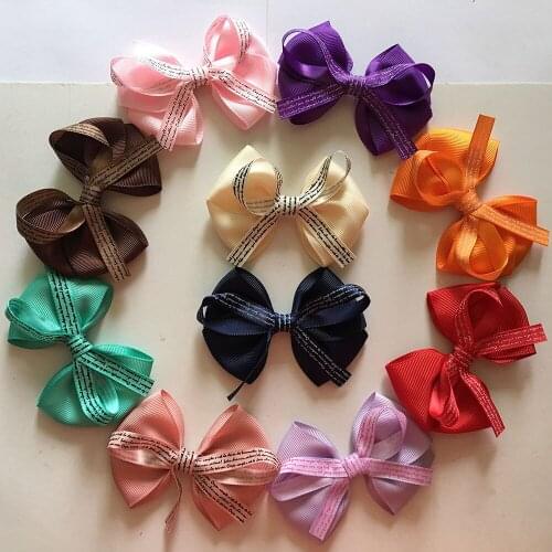 3.5 inch Grosgrain Ribbon Bows Without Clips Baby Boutique Ribbon Hair Bows Girls Toddler Bows Tie 20pcs/lot
