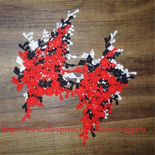 4pairs/8pcs Wedding Headband Hair Accessories Venise Lace Beautiful 4Colors Flower Floral Motif Appliques 20X 10cm BD0101