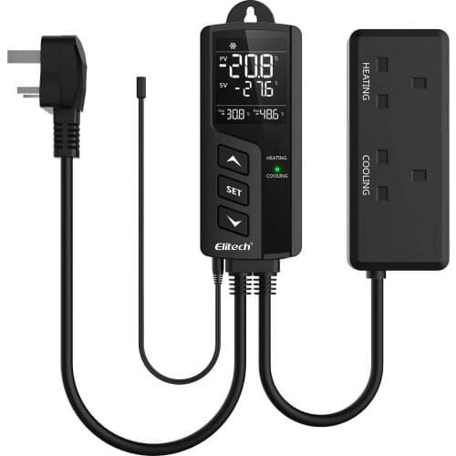 Elitech STC-1000WiFi Digital Temperature Controller Wireless Thermostat US Socket Heating and Cooling Outlets Plug Sensor