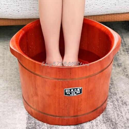 Foot Soaking Bucket Wooden Foot Washing Bucket Foot Soaking Basin With Cover Foot Bath Bucket Massage Foot Washing Bas