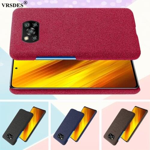 For Xiaomi Poco X3 X2 F2 Pro F1 Cloth Texture Woven Cover Antiskid Febric Case For Xiaomi Redmi K20 K30 Ultra Note 9s 8 9 Pro
