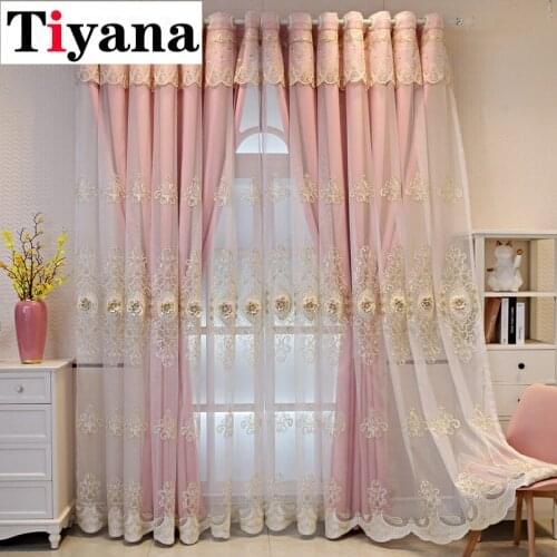 European High-Grade Embroidered Tulle Curtain for Bedroom Living Room Decor Window Drapes Luxury Tulle JK275Z