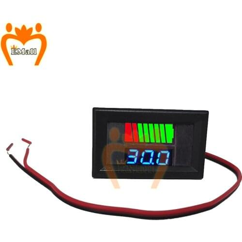 Battery Capacity Indicator 12V 24V 36V 48V 60V 72V 6-100V Car Lead Acid Battery Charge Level Tester Dual Display LCD Voltmeter