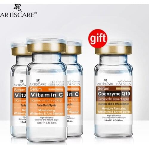 Buy 3 Get 1 Gift Vitamin C Serum Anti Aging Whitening 10ml Fade Spots Removing Freckle Anti Winkles Whitening Face Care VC Cream