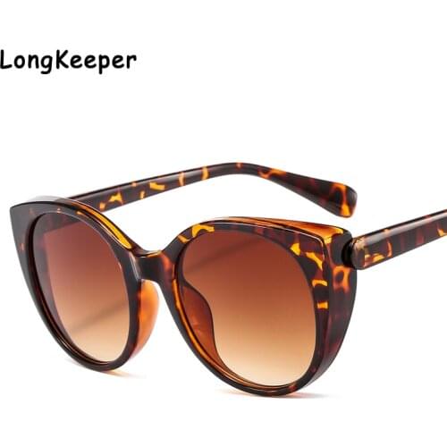 2020 Oversized Cat Eye Sunglasses Women Brand Designer Vintage Clear Leopard Cateye Sun Glasses Shades UV400 Okulary Goggles