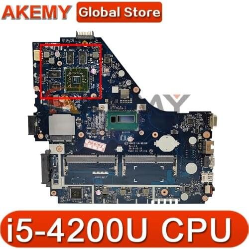 Akemy Laptop Motherboard For ACER Aspire E5-572 i5-4200U Mainboard LA-9531P SR170 216-0842000 DDR3