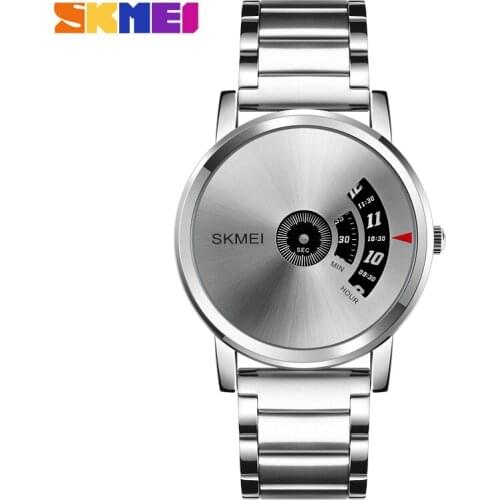 Fashion Creative Simple Mens Watches Luxury SKMEI Brand Stainless Steel Quartz Watch Men Casual Watch Relogio Masculino Relojes