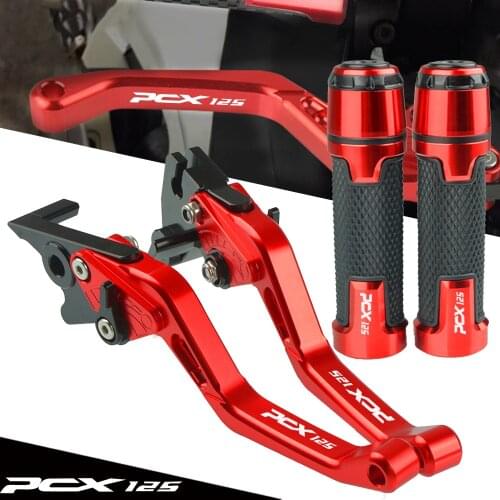 Motorcycle Accessories For Honda PCX125 PCX 125 Logo ALL YEARS Adjustable Folding Extendable Handle Grips Brake Levers Clutch