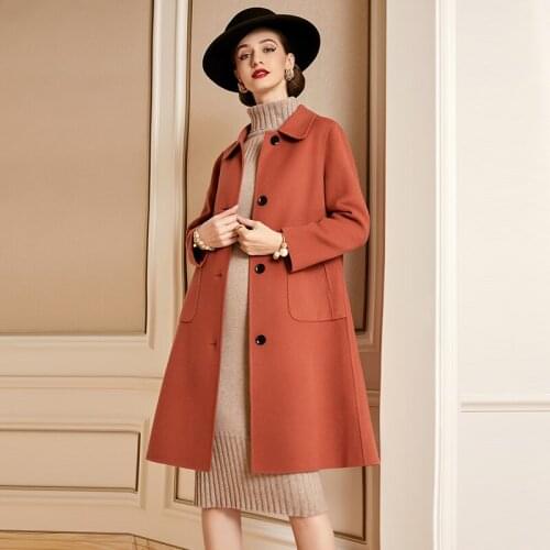 Super Quality 100% Real Wool Female Jacket Spring Autumn 2021 Warm Womens Coats Elegant Womens Clothing Chaqueta Mujer Zjt2041