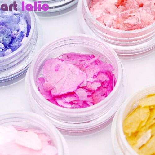Natural 12 Colors/set Pearl Light Nail Sea Shell Slices Particle Crushed Shell Manicure Set Nail Art Glitter Decoration Tools