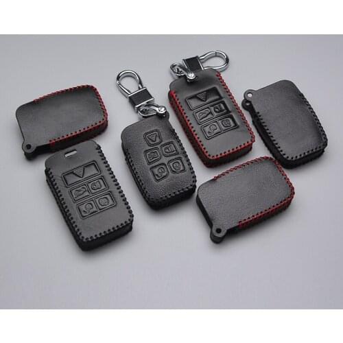 New Arrival Leather Car Key Case Cover For Land Rover Freelander 3 Range Rover A8 A9 Discovery Key Ring Chain Shell Car Styling