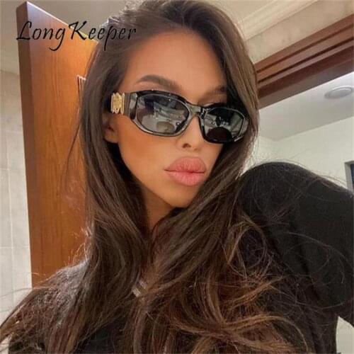 Vintage Small Rectangle Sunglasses Women Brand Design Retro Irregular Sun Glasses Luxury Female Personality Cat Eye Eyeglasses