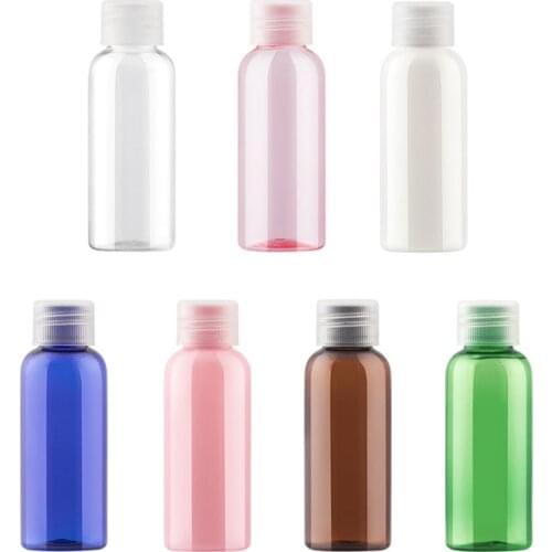 50ML 48pcs screw top cap PET plastic bottle,cosmetic container packaging empty refillable bottle, emulsion lotion bottle